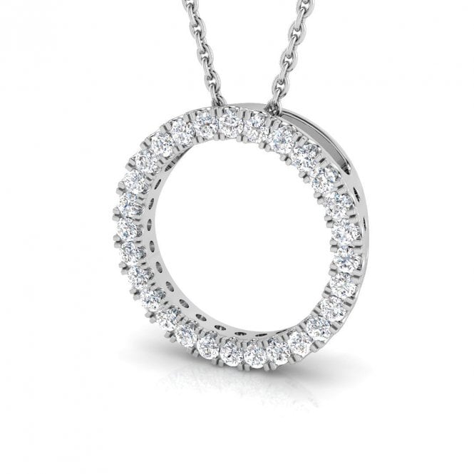 Lowry Diamonds 9ct White Gold Diamond Circle Pendant 0.25ct