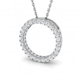 9ct White Gold Diamond Circle Pendant 0.25ct