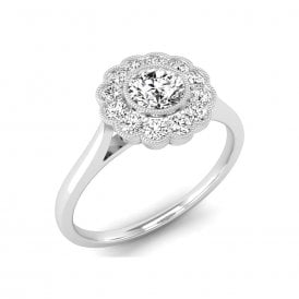 9ct White Gold Diamond Cluster Ring 0.40CT