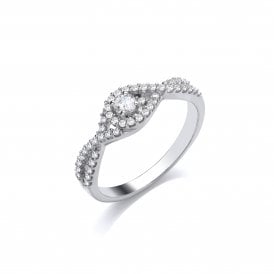 9ct White Gold Diamond Fancy Twist Ring 0.35CT