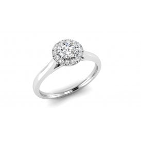 9ct White Gold Diamond Halo Cluster Ring 0.30CT
