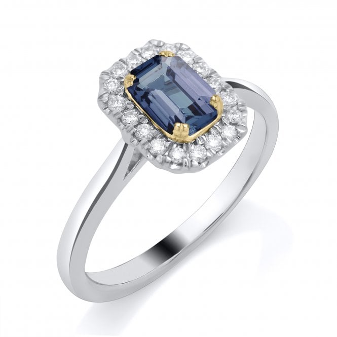 Lowry Diamonds 9ct White Gold Diamond & Sapphire Ring .10ct