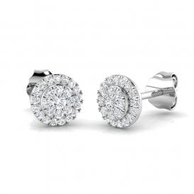 9ct White Gold Diamond Stud Earrings 0.22ct