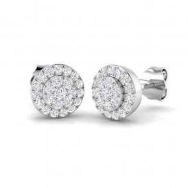 9ct White Gold Diamond Stud Earrings 0.32ct