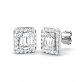 9ct White Gold Diamond Stud Earrings 0.52ct