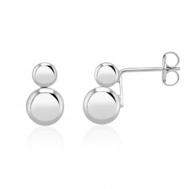 9ct White Gold Double Ball Stud Earrings