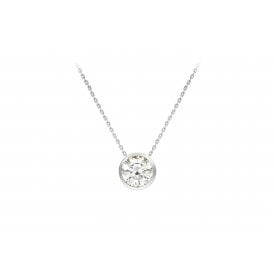 9ct White Gold Fancy CZ Pendant & Chain
