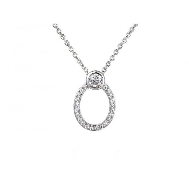 Lowry Gold 9ct White Gold Fancy Diamond Necklace 0.14ct