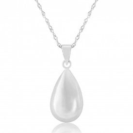 9ct White Gold Fancy Pendant & Chain