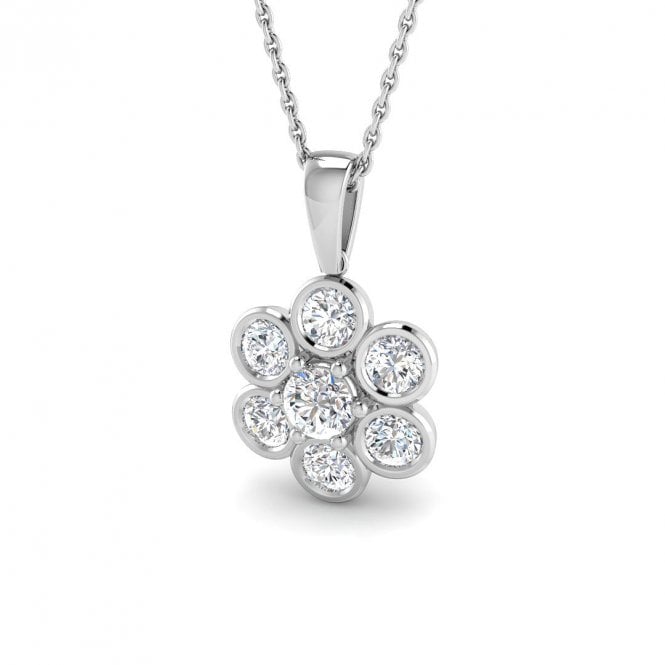 Lowry Diamonds 9ct White Gold Lab Diamond Necklace .99ct