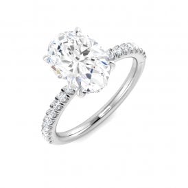 9ct White Gold Lab Diamond Oval Solitaire Ring 2.34ct