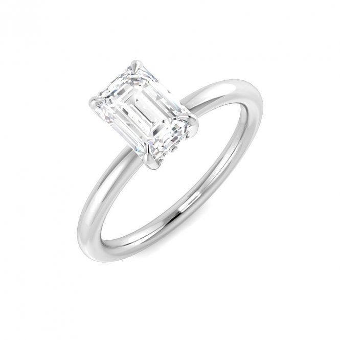 Lowry Diamonds 9ct White Gold Lab Diamond Radiant Solitaire Ring 1.10ct