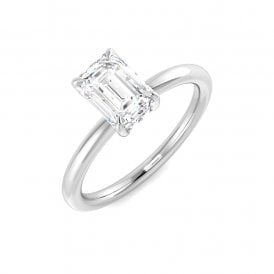 9ct White Gold Lab Diamond Radiant Solitaire Ring 1.10ct