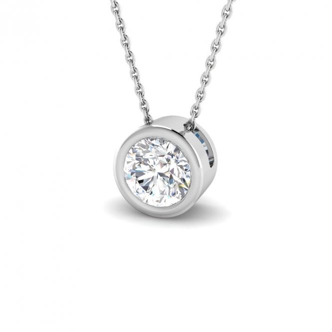 Lowry Diamonds 9ct White Gold Lab Diamond Solitaire Necklace 1.02ct
