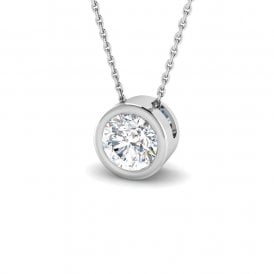 9ct White Gold Lab Diamond Solitaire Necklace 1.02ct