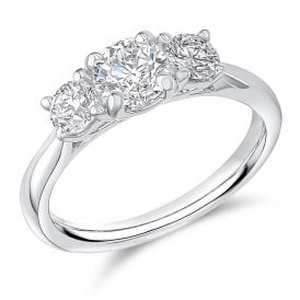 9ct White Gold Lab Grown Diamond 3 Stone Ring 1.93ct