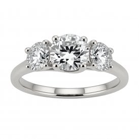 9ct White Gold Lab Grown Diamond 3 Stone Ring 2.13ct Certified E/F , VS1