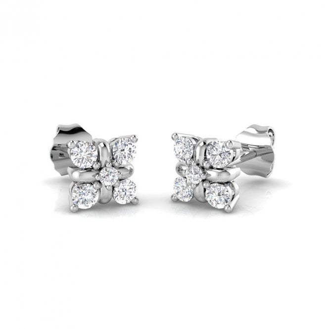 Lowry Diamonds 9ct White Gold Lab Grown Diamond Fancy Stud Earrings .42ct