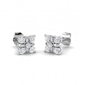 9ct White Gold Lab Grown Diamond Fancy Stud Earrings .42ct