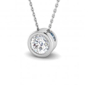 9ct White Gold Lab Grown Diamond Necklace .71ct