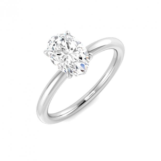 Lowry Diamonds 9ct White Gold Lab Grown Oval Diamond Solitaire Ring 1.09ct