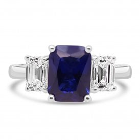 9ct White Gold Lab Grown Solitaire Ring 1.10ct Centre 1.00ct E /  VS2