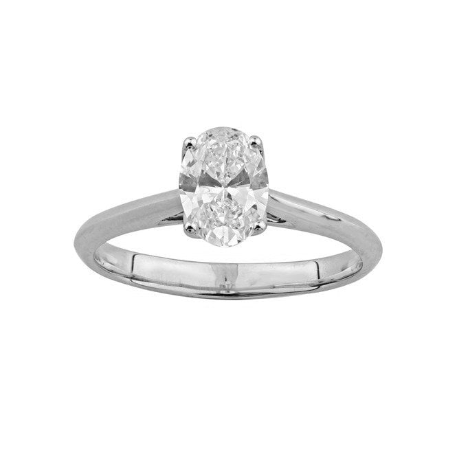 Lowry Diamonds 9ct White Gold Oval Lab Grown Diamond Solitaire Ring 1.01ct. Certified E/F , VS1
