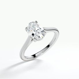 9ct White Gold Solitaire Oval Ring