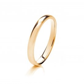 9ct Yellow Gold 2.5mm Soft Court Wedding Ring