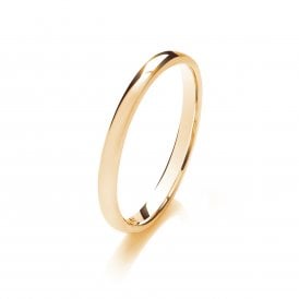 9ct Yellow Gold 2mm Soft Court Wedding Ring
