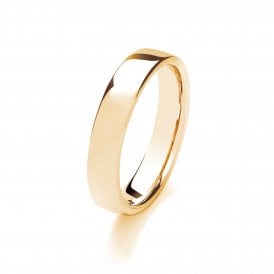 9ct Yellow Gold 4mm Soft Court Wedding Ring