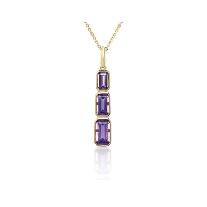 Lowry Gold 9ct Yellow Gold Amethyst Necklace
