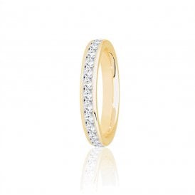 9ct Yellow Gold Diamond Channel Set Wedding Ring 1.00ct