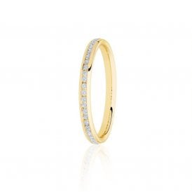 9ct Yellow Gold Diamond Channel Set Wedding Ring .15ct