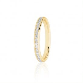 9ct Yellow Gold Diamond Channel Set Wedding Ring .25ct