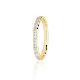 9ct Yellow Gold Diamond Channel Set Wedding Ring .25ct