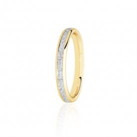 9ct Yellow Gold Diamond Channel Set Wedding Ring .33ct