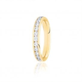 9ct Yellow Gold Diamond Channel Set Wedding Ring .50ct