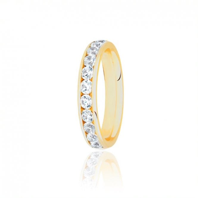 9ct Yellow Gold Diamond Channel Set Wedding Ring .75ct