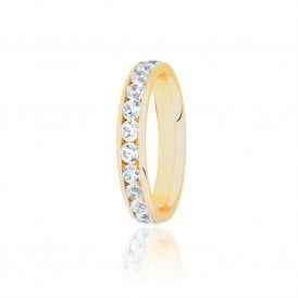 9ct Yellow Gold Diamond Channel Set Wedding Ring .75ct