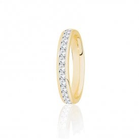 9ct Yellow Gold Diamond Channel Set Wedding Ring .75ct