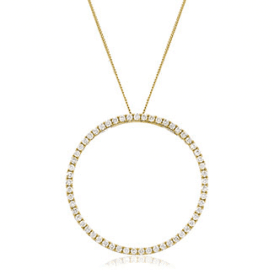 9ct Yellow Gold Diamond Circle Pendant .74ct