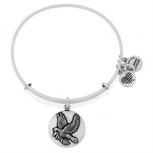 not used Alex and Ani Sacred Dove Charm Bangle A16EBSDRS