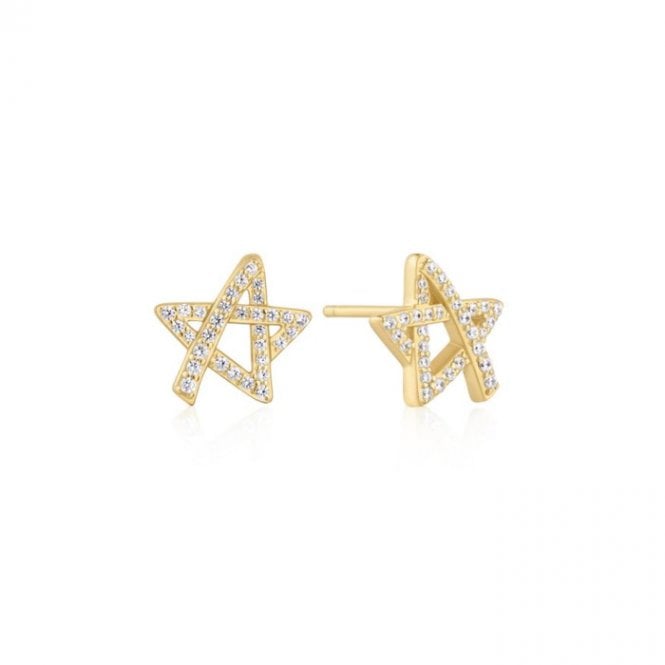 Ania Haie Jewellery Ania Haie Gold Asymmetric Five-Point Star Stud Earrings