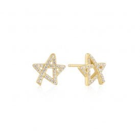 Ania Haie Gold Asymmetric Five-Point Star Stud Earrings