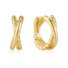 Ania Haie Gold Entwined Dual Huggie Hoop Earrings E072-06G