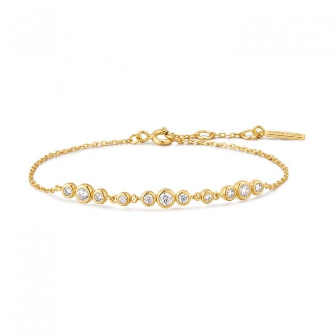 Ania Haie Jewellery Ania Haie Gold Graduated Bezel-Set Trios Bracelet
