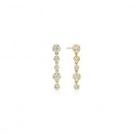 Ania Haie Gold Molten Cascade Bezel-Set Drop Stud Earrings