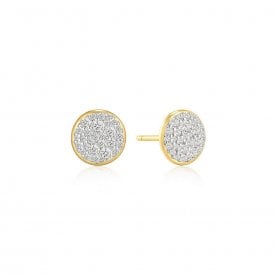 Ania Haie Gold Pavé Disc Stud Earrings