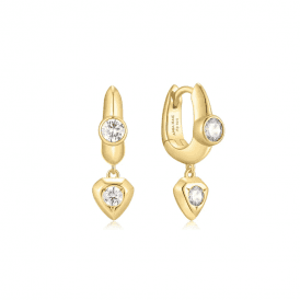 Ania Haie Gold Plated Huggie Heart Earrings